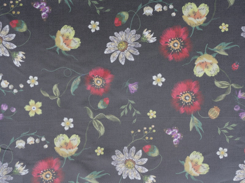 Polyester-viscose twill trykt foring stof