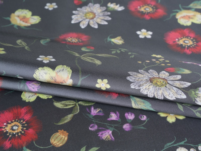 Polyester-viscose twill trykt foring stof