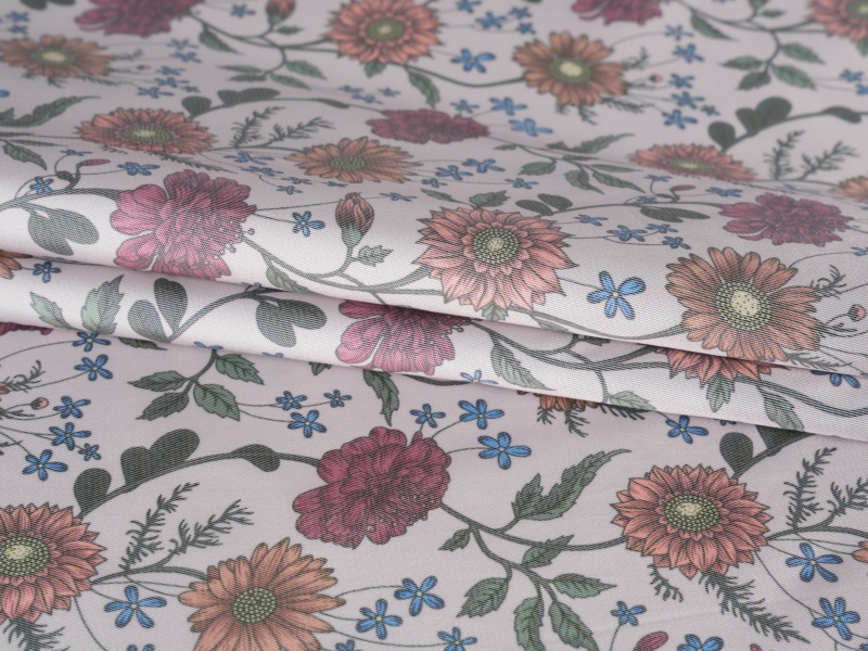 Polyester-viscose twill trykt foring stof